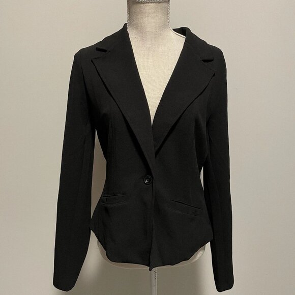 DEE DEE 1-Button Collared Blazer Black Size Medium Tailored Work Office - Picture 2 of 6